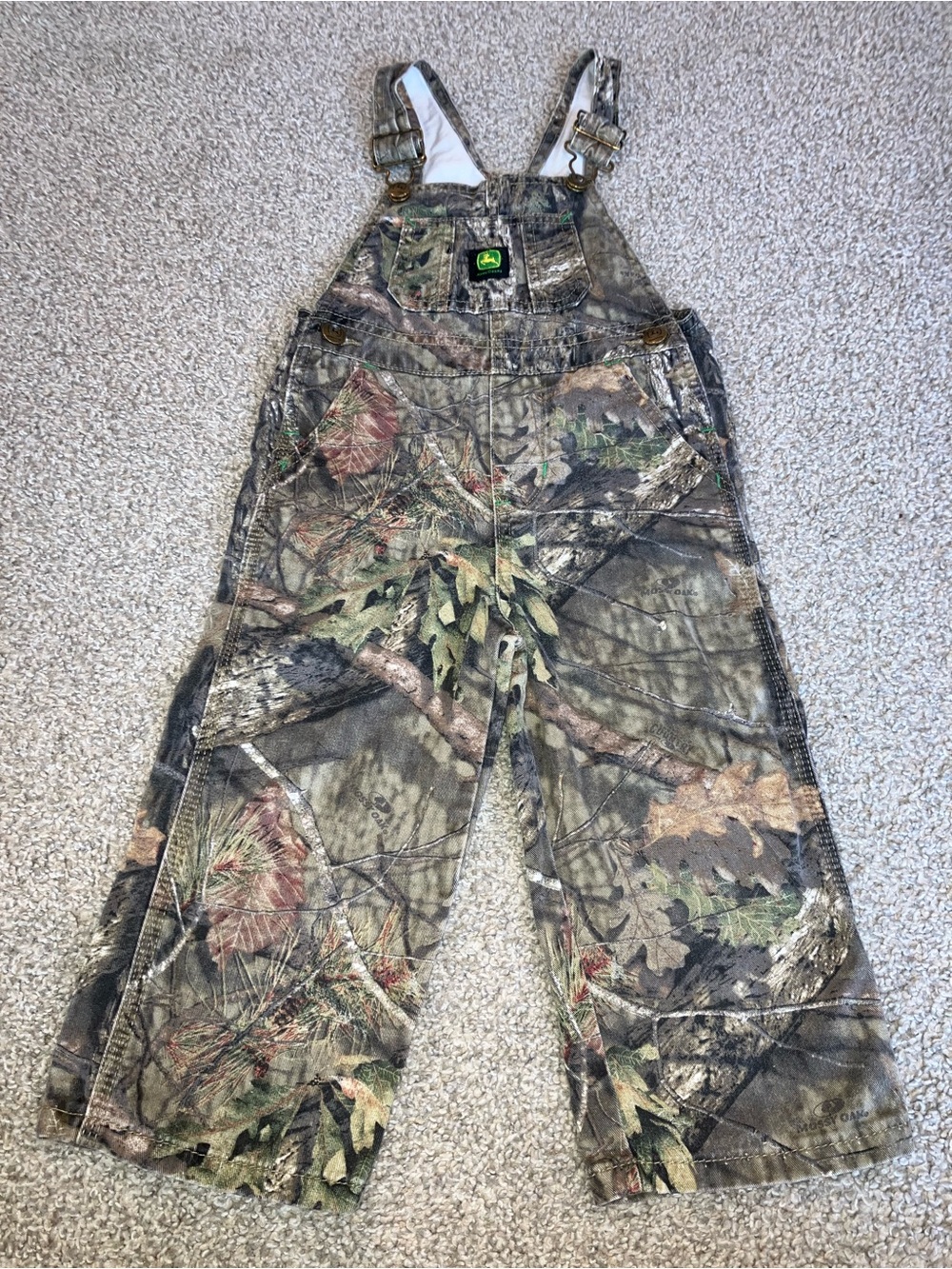 John Deere Camouflage Kids Overalls in Green and Brown